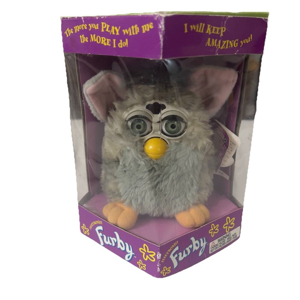 Tiger Furby 70-800 grey and white 1998 Electronic Toy Ages 8-11 12-16 17+